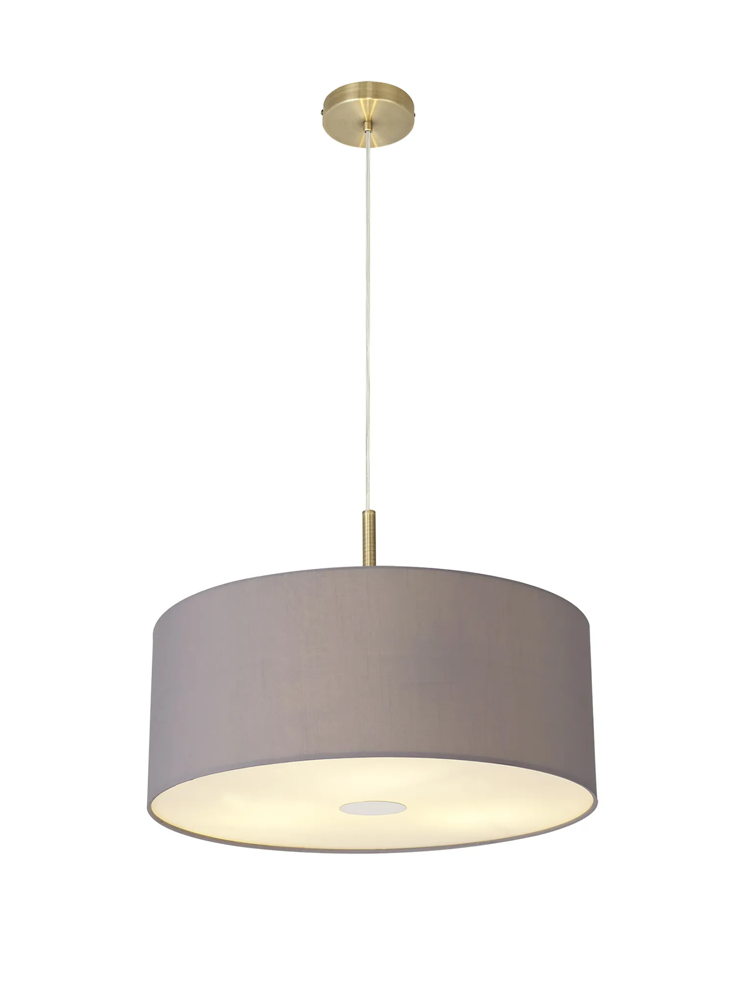 Baymont 50cm 3 Light Pendant Antique Brass, Grey, Frosted Diffuser DK0410  Deco Baymont AB GR